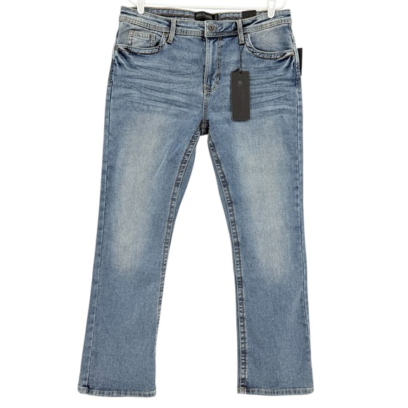 House of Anarchy Men's Stretch Rebel Boot Cut Denim Jeans 34x30 Harbour Blue NWT